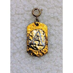 Southern Charm Two-Tone Letter "A"  Charm w Clasp 1.5 in